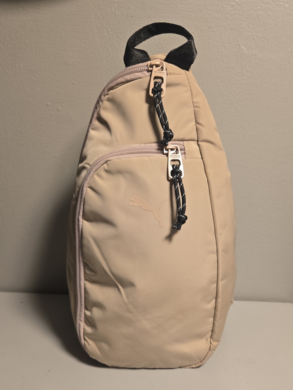 Puma Beige Sling Bag with Black Accents